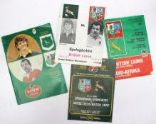 1980 - four British Lions rugby programmes including v South Africa on Saturday 28th June 1980,