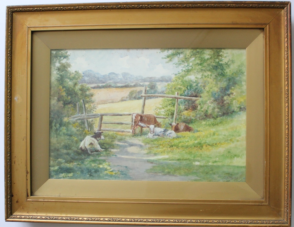 O H Thomas
Cattle in a field
Watercolour
Signed
32 x48cm - Image 2 of 4