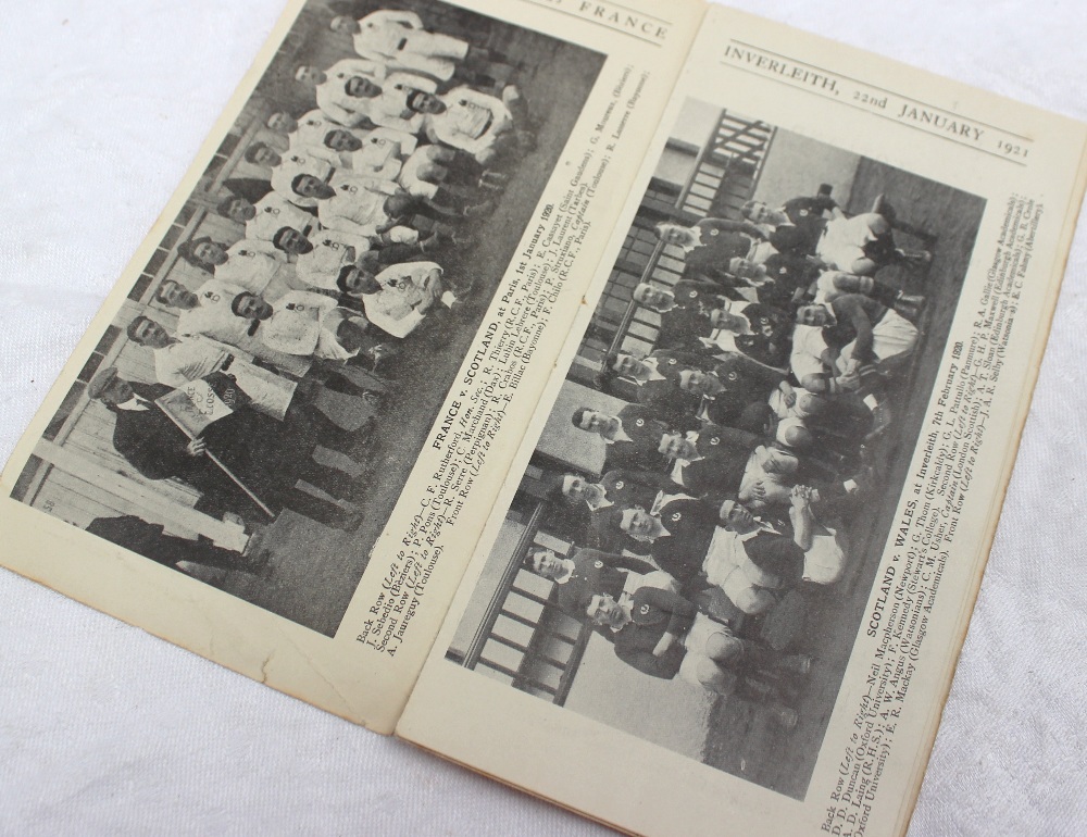 1921 - Scotland v France rugby match programme at Inverleith, - Image 3 of 3