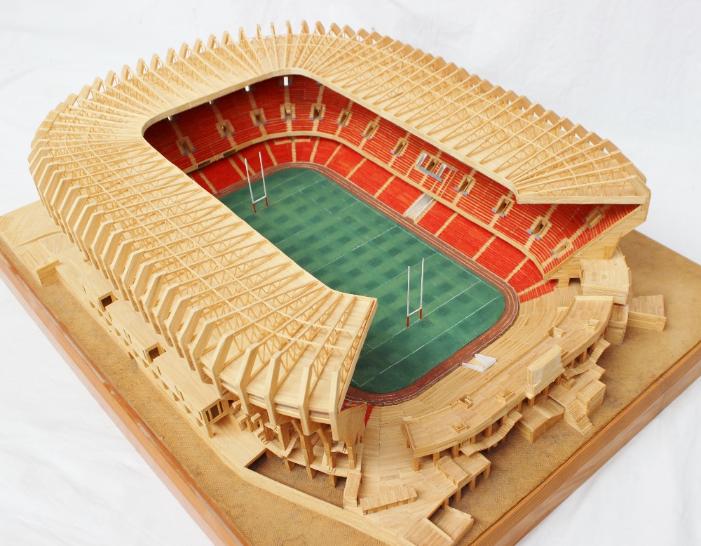 A scratch built model of Cardiff Arms Park, - Image 2 of 8