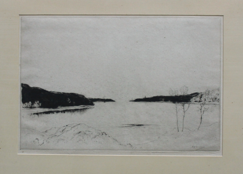 Sir David Young Cameron R.A.
"Loch Aline"
An etching
Signed to the border 
Bears an Alex. Reid & - Image 2 of 5