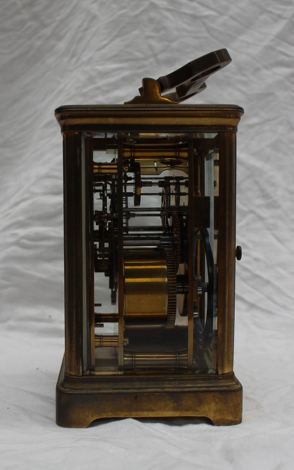 A brass carriage clock, with a lever platform escapement, - Image 3 of 5