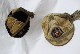 Clem Lewis - A Cardiff RFC cap with applied embroidered badge and dated 1919-20 to the peak,