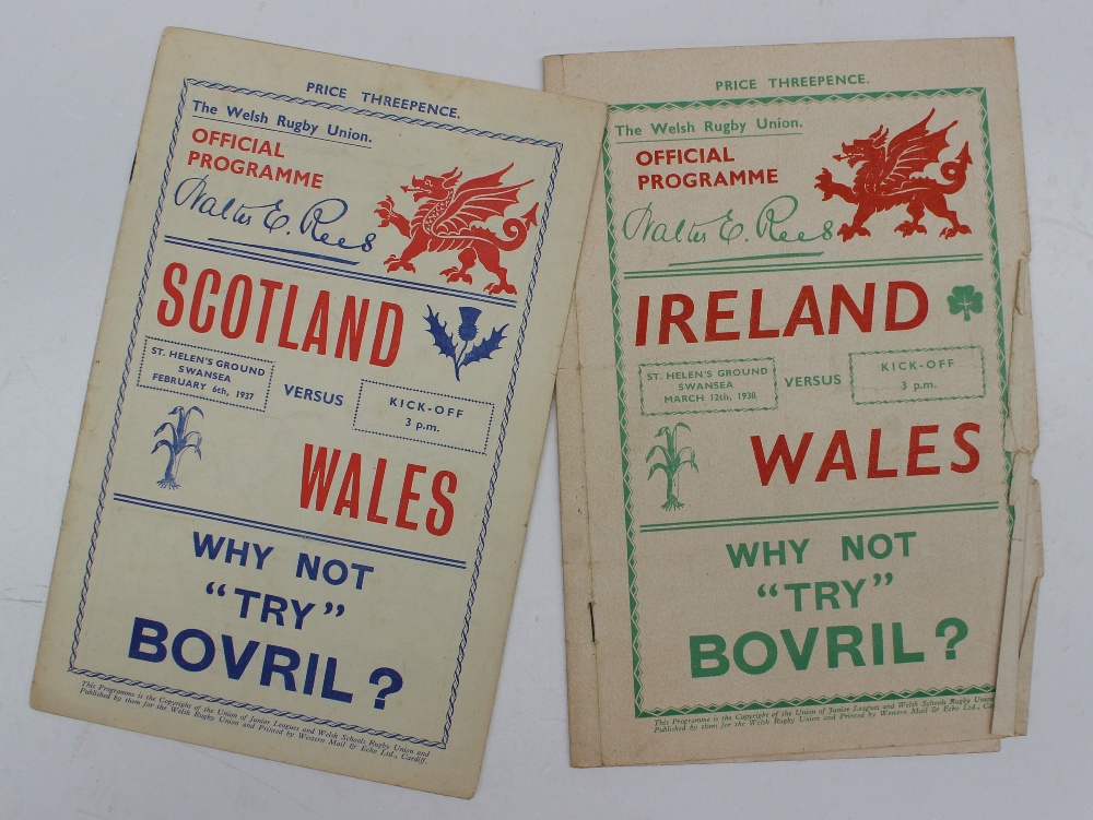 1937 - Wales v Scotland rugby programme played at St Helen's Ground Swansea on 6th February 1937,