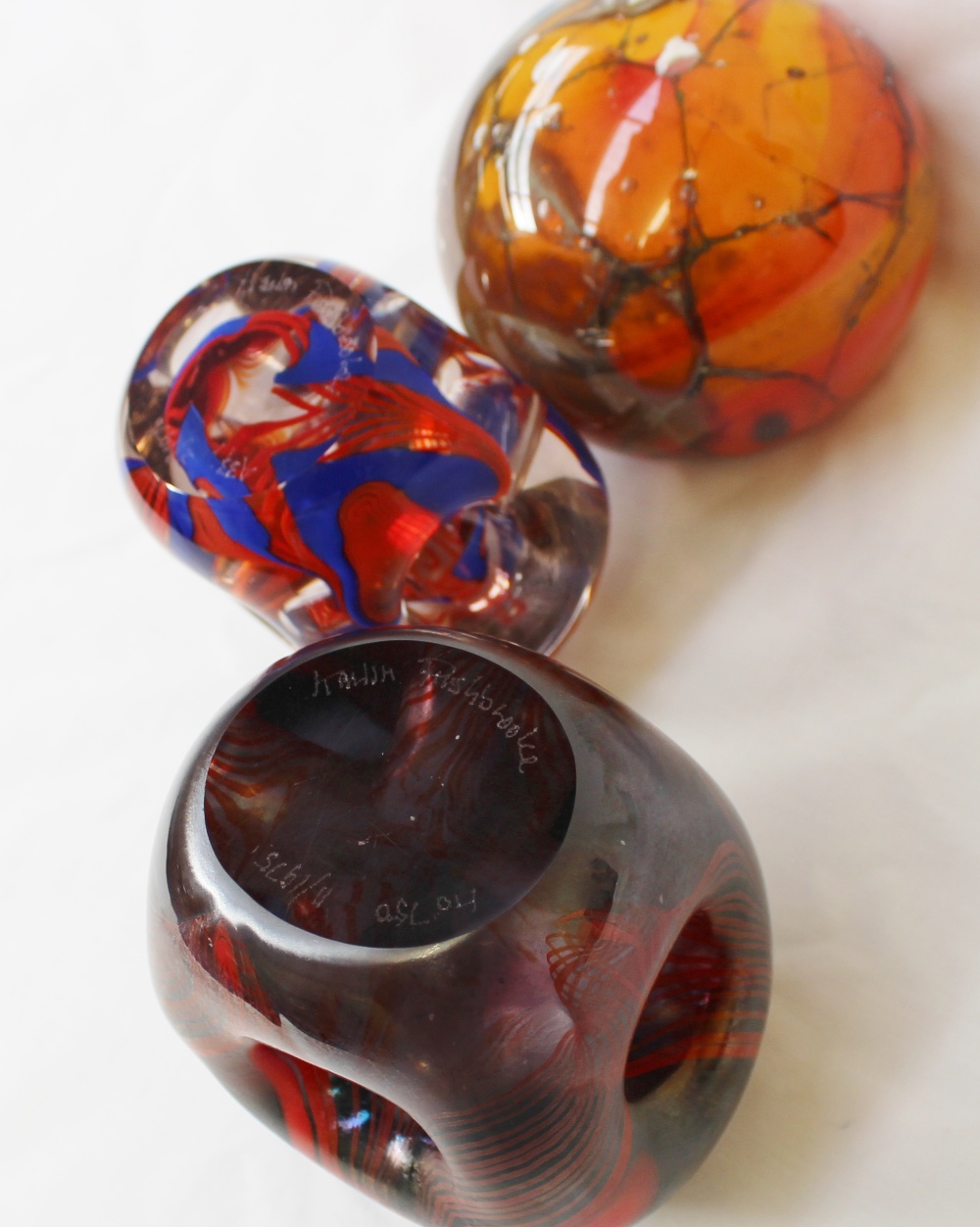 Two Karlin rushbrooke coloured glass paperweights, - Image 3 of 6