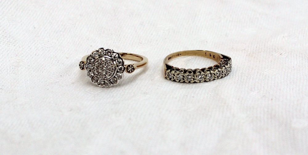 A diamond half eternity ring, - Image 2 of 2