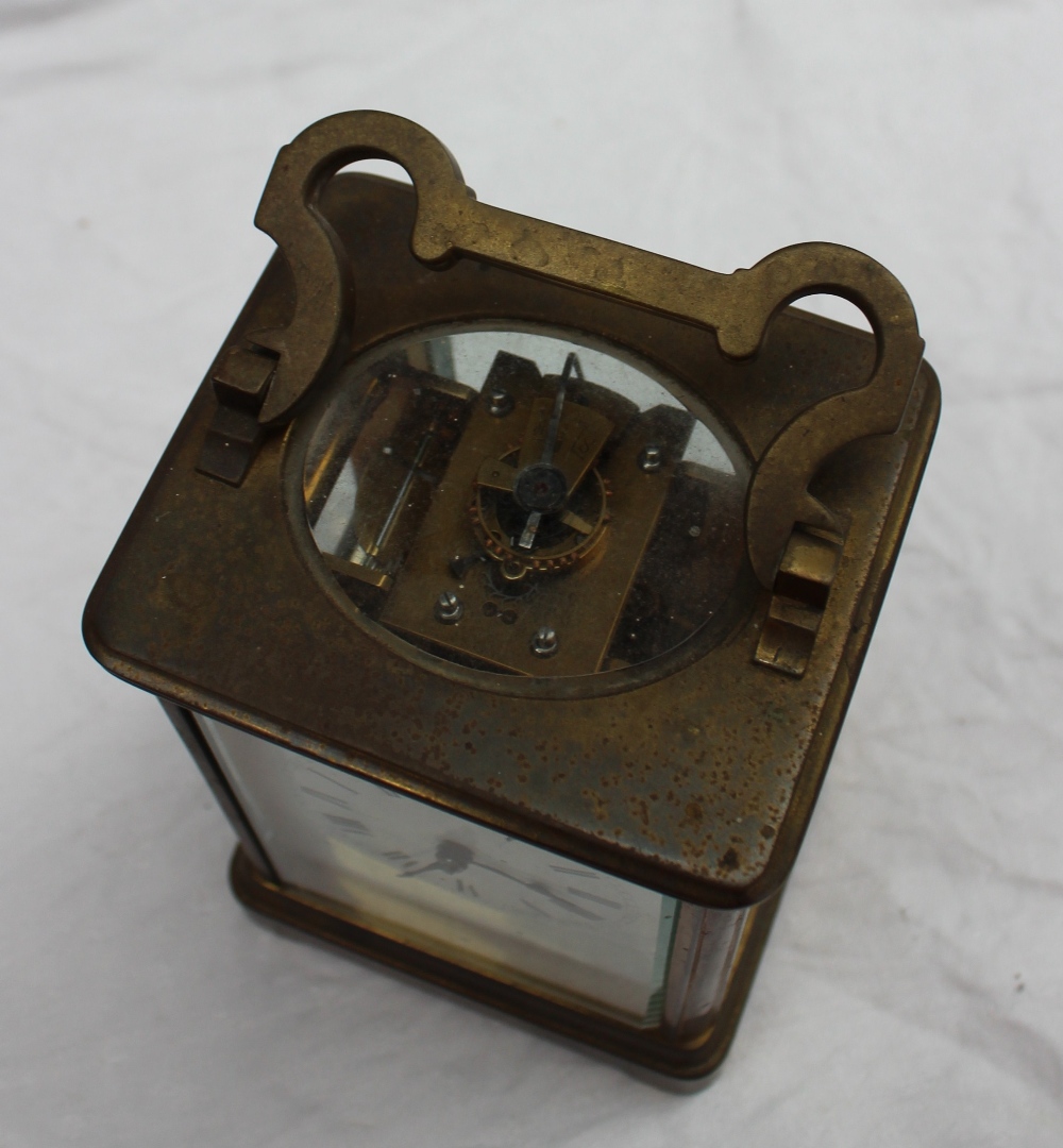 A brass carriage clock, with a lever platform escapement, - Image 2 of 5