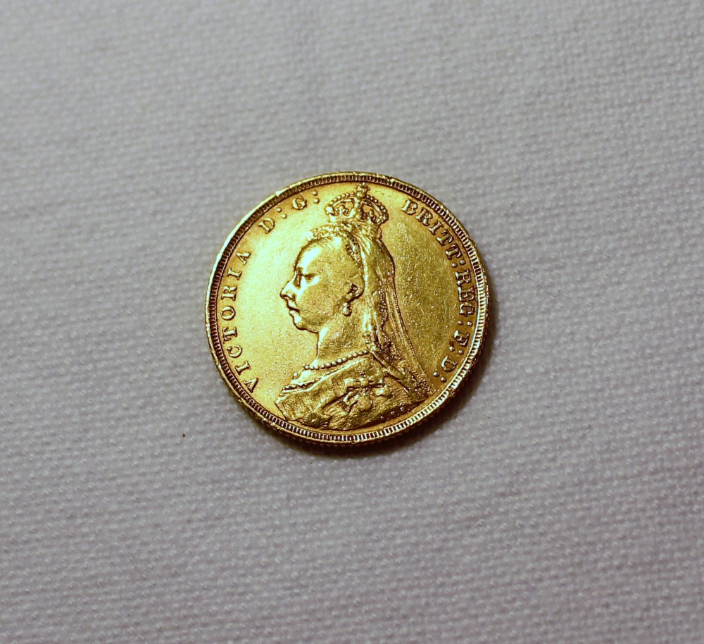 A Victorian gold sovereign,