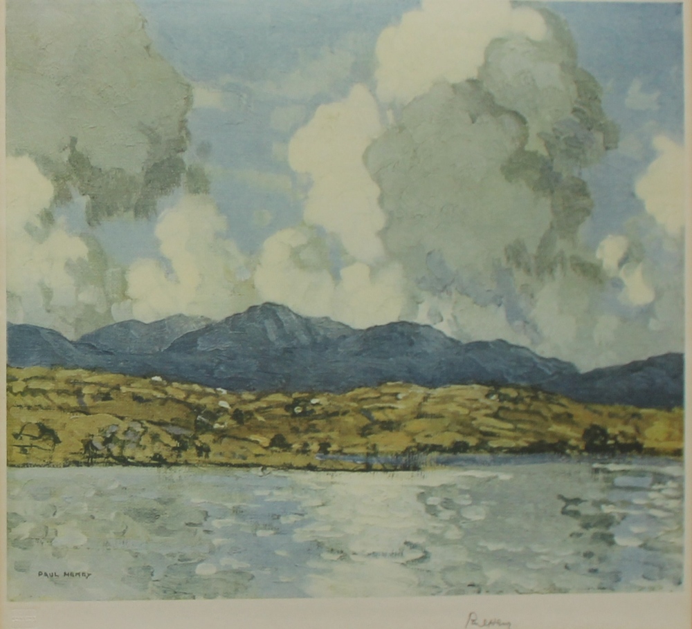 After Paul Henry 
A landscape scene  
A print 
Signed in pencil to the margin 
Fine Art trade blind