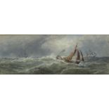 E Hayes
Ships on a choppy sea
Watercolour
Signed
16 x 44cm