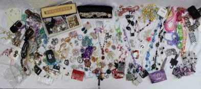 Assorted costume jewellery including bracelets, necklaces,