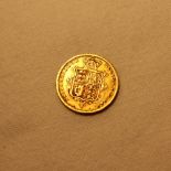 A Victorian gold half sovereign, young head, shield back,