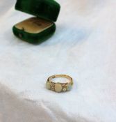 An opal and diamond half hoop ring,
