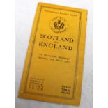 1927 - Scotland v England rugby match programme, played on Saturday 19th March 1927 at Murrayfield,