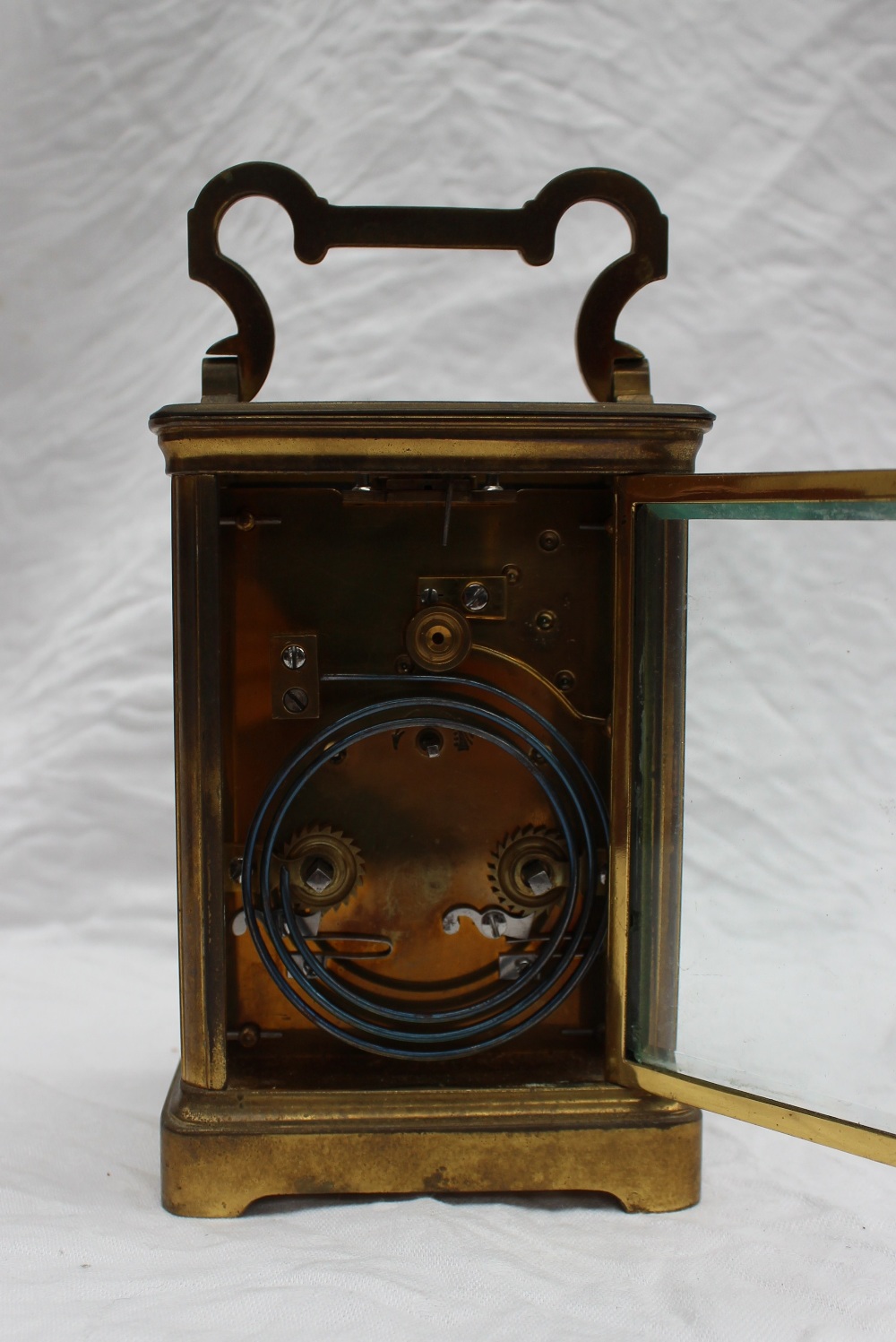 A brass carriage clock, with a lever platform escapement, - Image 4 of 5