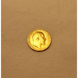 An Edward VII gold half sovereign,