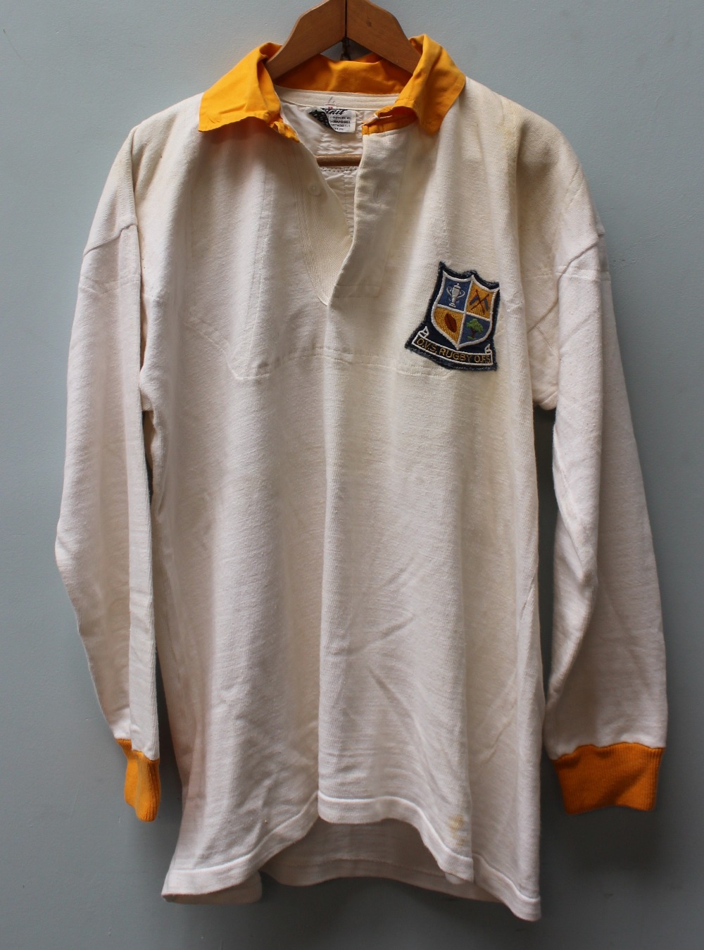 Allan Martin - A white Orange Free State International match worn rugby  jersey,