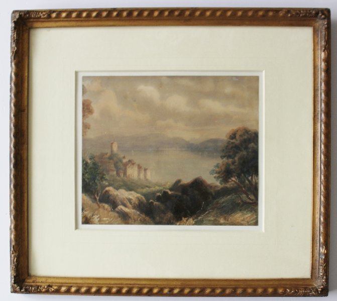 J B Pyne
A lake scene possibly Maggiore
Watercolour
Signed and dated '71
22.5 x 26. - Image 2 of 3