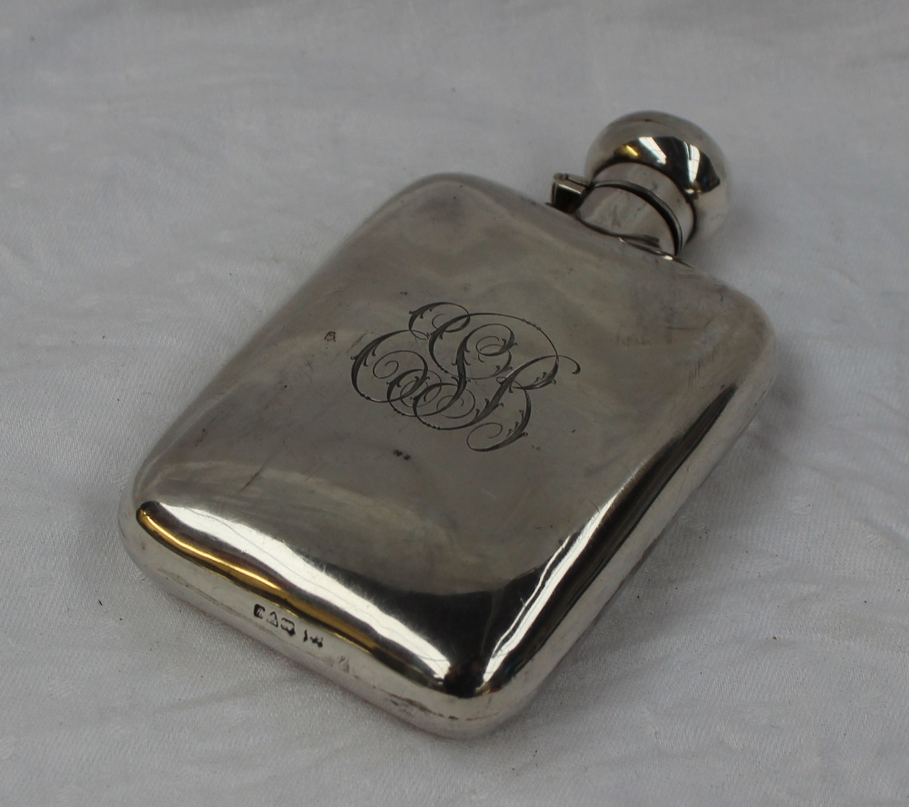 A George V silver hip flask, Chester, 1924, approximately 137 grams, - Image 3 of 4