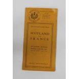 1921 - Scotland v France rugby match programme at Inverleith,
