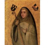 ANÓNIMO óleo sobre tabla, "Imagen de Virgen", 84x65 cm. (Sin marco).
