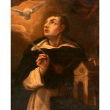 ESCUELA MADRILEÑA S. XVIII "Doctor de la iglesia", óleo sobre lienzo, 98x75 cm.