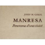 LIBRO "MANRESA, PANORAMA D'UNA CIUTAT" por Josep Mª Gasol 1971. Dedicado a Tomas Boada y Flaquer.