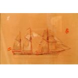 ANÓNIMO S.XIX (4) dibujos náuticos, "Barcos", coloreados a mano, 30x40 cm. Starting Price €75
