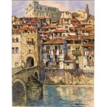 LÓPEZ RAMÓN acuarela, "Girona". 37x28 cm. Starting Price €80