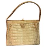 BOLSO con asa extensible en cocodrilo color beige Starting Price €70