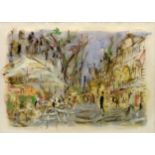 JAVIER BALLESTER MONTESOL acuarela, "Ramblas", 55x75 cm. Starting Price €225