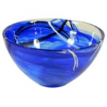 CENTRO en cristal color azul. Diámetro: 22 cm. Starting Price €30