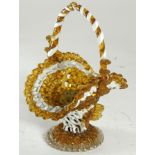 CESTO "tejido" en cristal soplado. Altura:24 cm. Starting Price €50