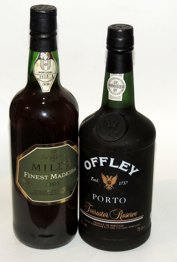 DOS BOTELLAS DEVINO Porto Offley Forrester Reserve; Miles Finest Madeira Dry. Starting Price €40