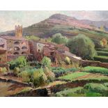 JOSE MARÍA  VILA CAÑELLAS óleo sobre lienzo, "Paisaje con pueblo", 65x81 cm. Starting Price €300