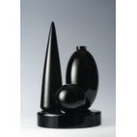 JAKUB BERDYCH - QUBUS design studio (*1971) VASE STILL LIFE 2011, Bohemia Black blown glass vase.