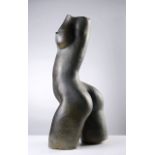 JAN ECKERT (*1949) WALKING 2001, Bohemia Ceramic sculpture, grey-black glaze. Signed and dated on