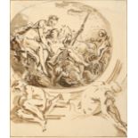 UNKNOWN ITALIAN MASTER DRAFT OF A CEILING PAINTING. 2nd half 18th century, Italy Draft of a