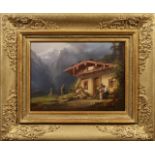 JOSEF NAVRÁTIL (1798-1865) ALPEN LANDSCAPE WITH A HOUSE After 1850, Bohemia The quality of the