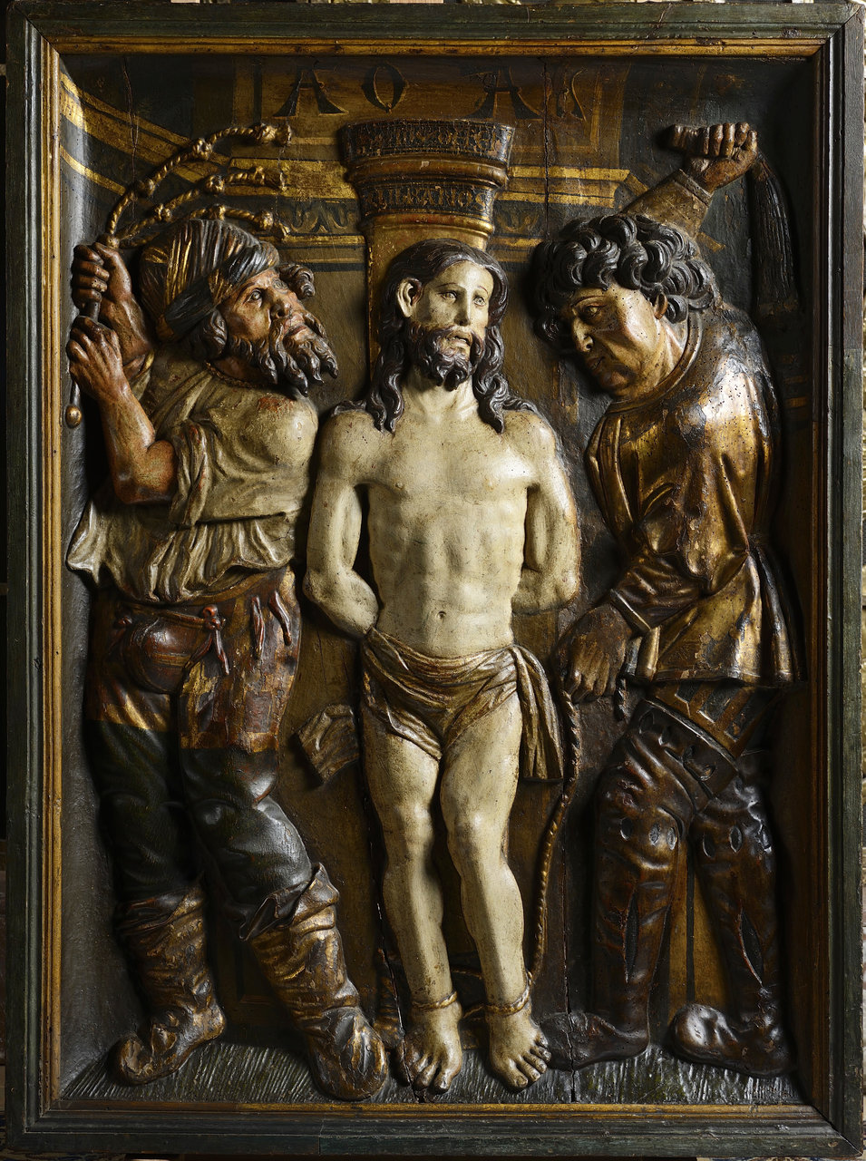 UNKNOWN GERMAN MASTER FLAGELLATION OF CHRIST Around 1550, Germany Renaissance wooden panel,