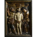 UNKNOWN GERMAN MASTER FLAGELLATION OF CHRIST Around 1550, Germany Renaissance wooden panel,