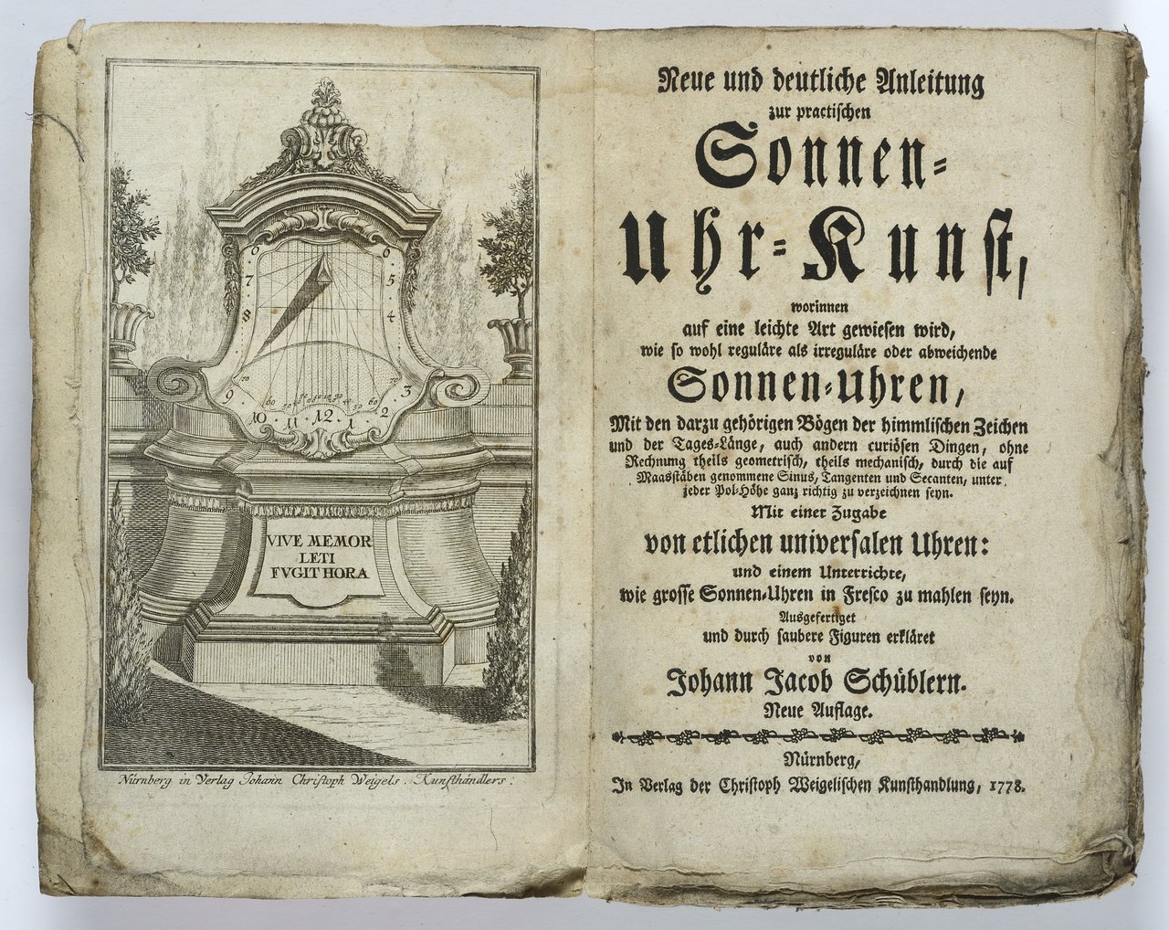 THE ART OF BUILDING A SUNDIAL 1778, Germany (Nuremberg) Second edition of the handbook by German