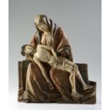 LATE GOTHIC PIETÀ Around 1470, Central Europe Polychromed linden wood. Parts of the original