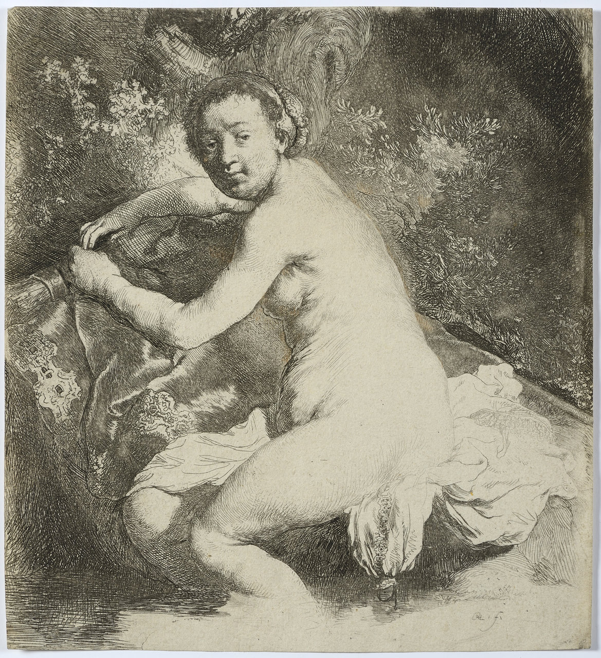 REMBRANDT HARMENSZOON VAN RIJN (1606-1669) DIANA IN THE BATH Around 1631, Netherlands Fine print,