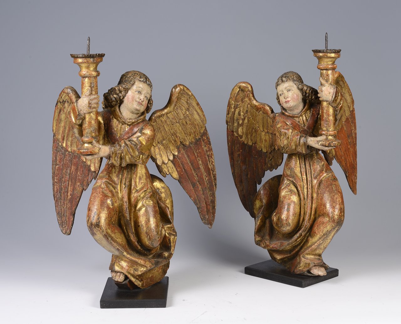 JAKOB RUSS (1482 - 1506) - INSCRIBED A PAIR OF CANDLESTICKS, LATE GOTHIC 1485-90, Germany (