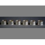 AN ASSEMBLED SET OF SIX 20TH CENTURY SILVER NAPKIN RINGS CHESTER, VARIOUS DATES, MAKER MARKS