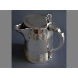 A GEORGE III SILVER TANKARD LONDON 1793, MAKERS MARKS INDECIPHERABLE hinged top, C-form handle,