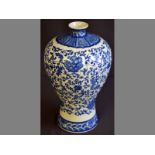 A CHINESE BLUE AND WHITE VASE, MODERN of meiping form, in the style of the 18th century, decorated