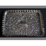 AN EDWARDIAN SILVER TRAY BIRMINGHAM 1902, HENRY MATTHEWS of rectangular form, the entire piece