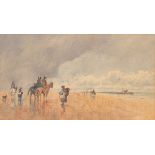 British School (19th Century) Beach scene, ca. 1850 Watercolor on paper, unsigned, matted and framed